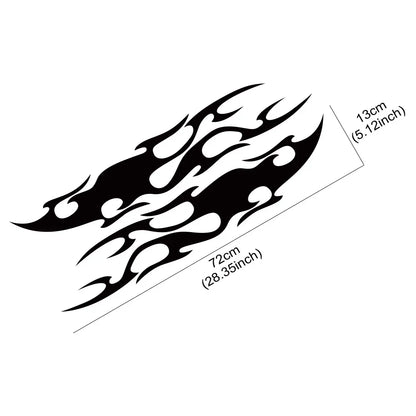 2PCS Flame Design Engine Hood Stickers Racing Sport Vinyl