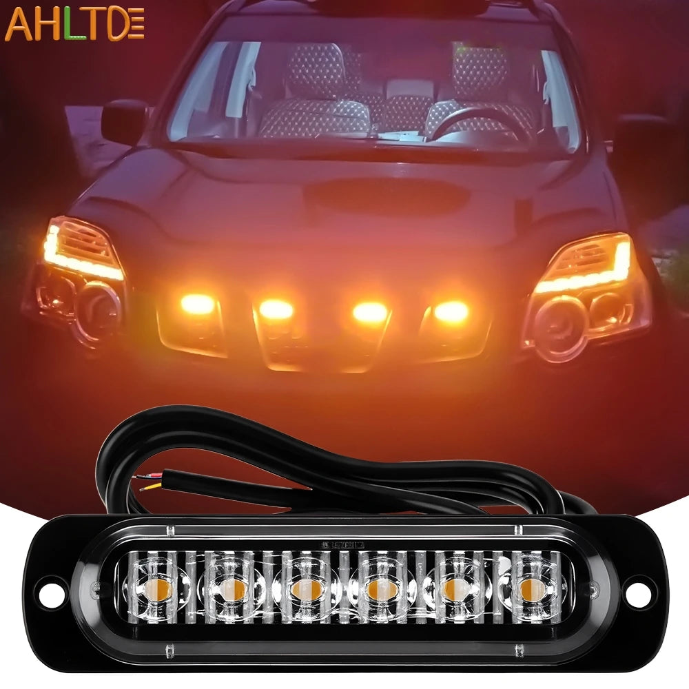 1PCS Truck Strobe Warning 6SMD Grille Flashing Side Bar