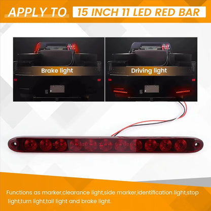 Compatible 1PCS Red Inch Bar Stop Turn Tail 3RD