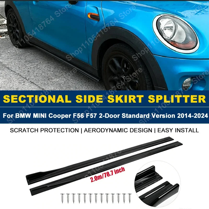 For BMW MINI Cooper F56 F57 Side Skirts Extension Rocker Panel