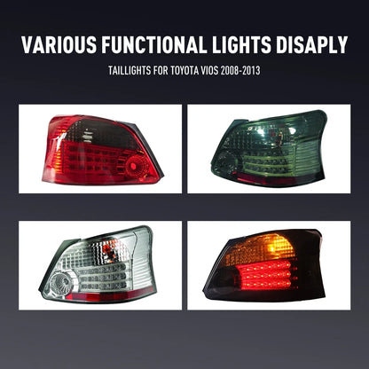 For Toyota Vios 2008-2013 Drl Reverse Pair Tail Brake Turning