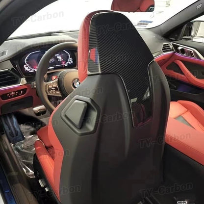 For BMW G80 M3 G82 M4 Dry Carbon Fiber Inner SEAT Back Covers