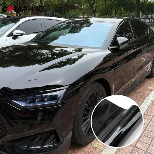 For Vehicle 1.5x2 6M Shiny Black Vinyl Wrap Sticker Tuning Roof