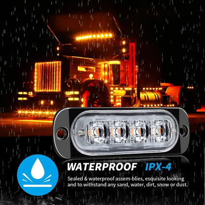 2PCS 4leds Side Marker Warning 12-24v Daytime Running Truck