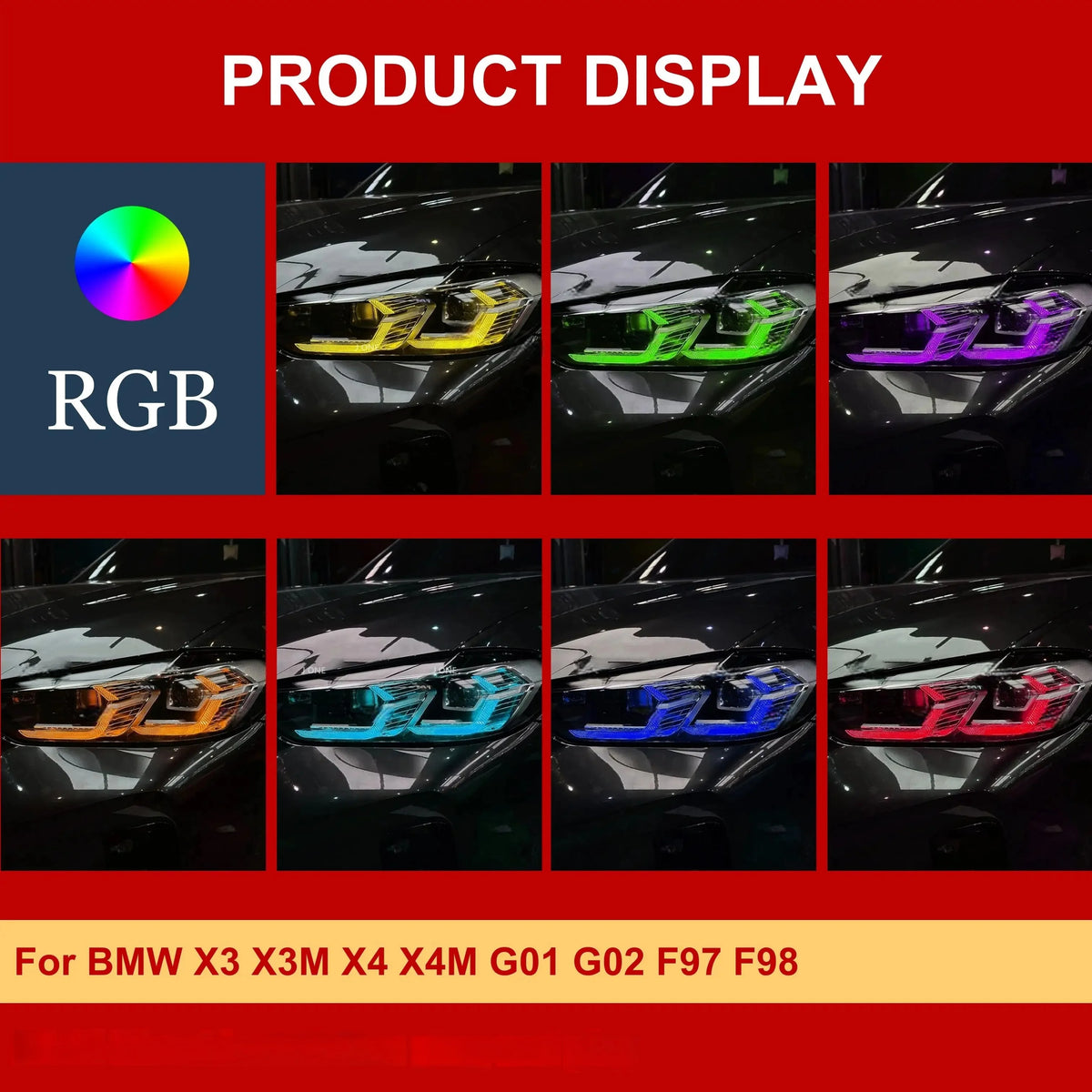 For BMW X3 X4 X3M X4M Multicolor RGB Red Agnel Eyes Drl Module