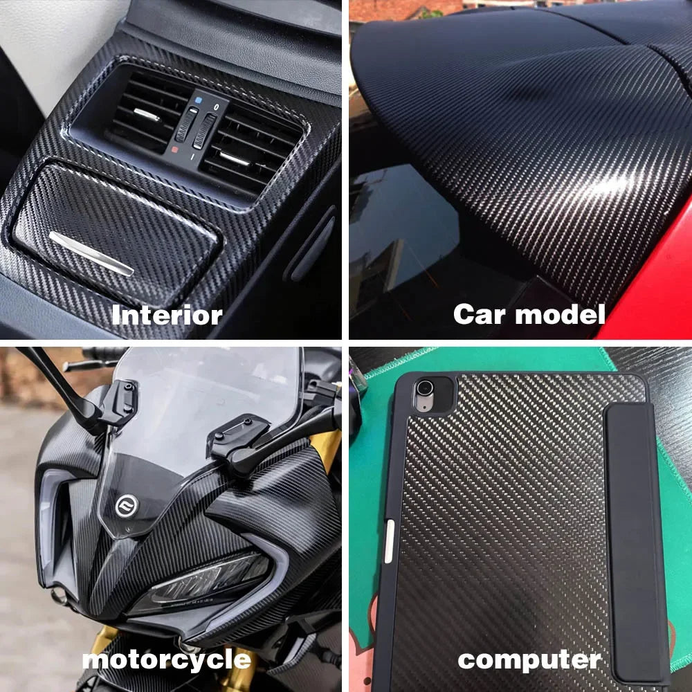 Ultra Glossy Carbon Fiber Vinyl Wrap Film Bubble Sticker