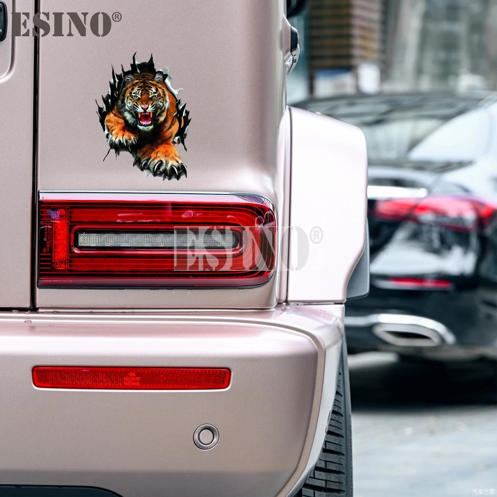Funny Warning Wild Nature Cruel Angry Tiger Adhesive Pvc