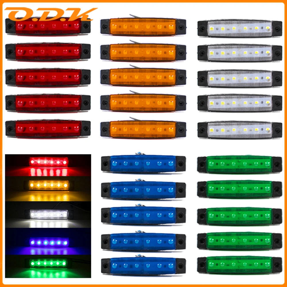 10PCS 12V 24V Warning External Oval Clearance Trailer Truck