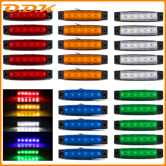 10PCS 12V 24V Warning External Oval Clearance Trailer Truck