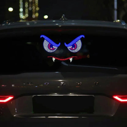Devil's Eye Vampire USB Dynamic Expression LED Sticker Light for Front & Rear Car Windows Automotive Accessories
