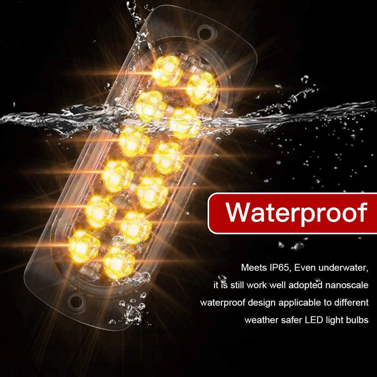 12 Emergency Grille Strobe Yellow Stroboscope Daytime Running