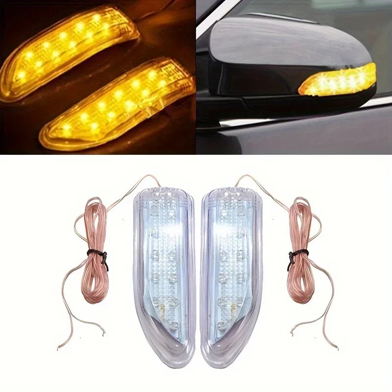 2PCS Turn Signal 13LED Rearview Mirror Warning anti-collision