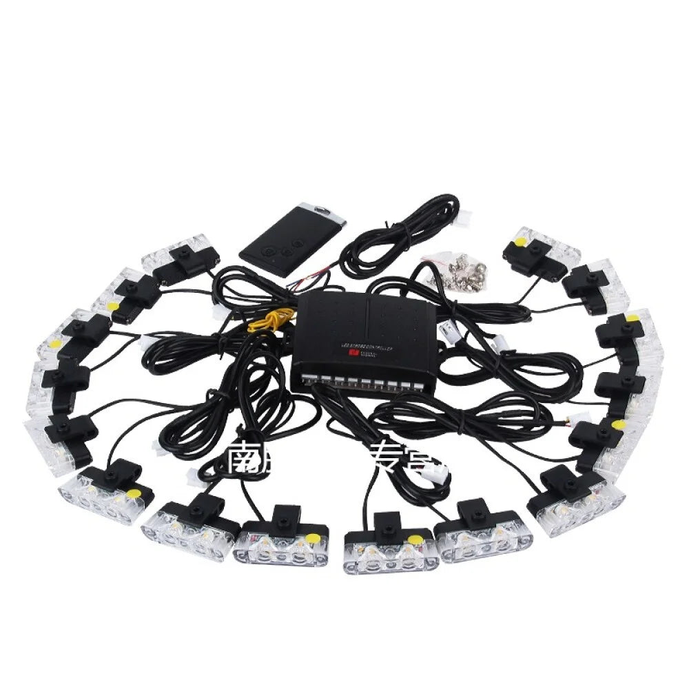In SUV Grille Strobe Warning Flashing External Wireless Control