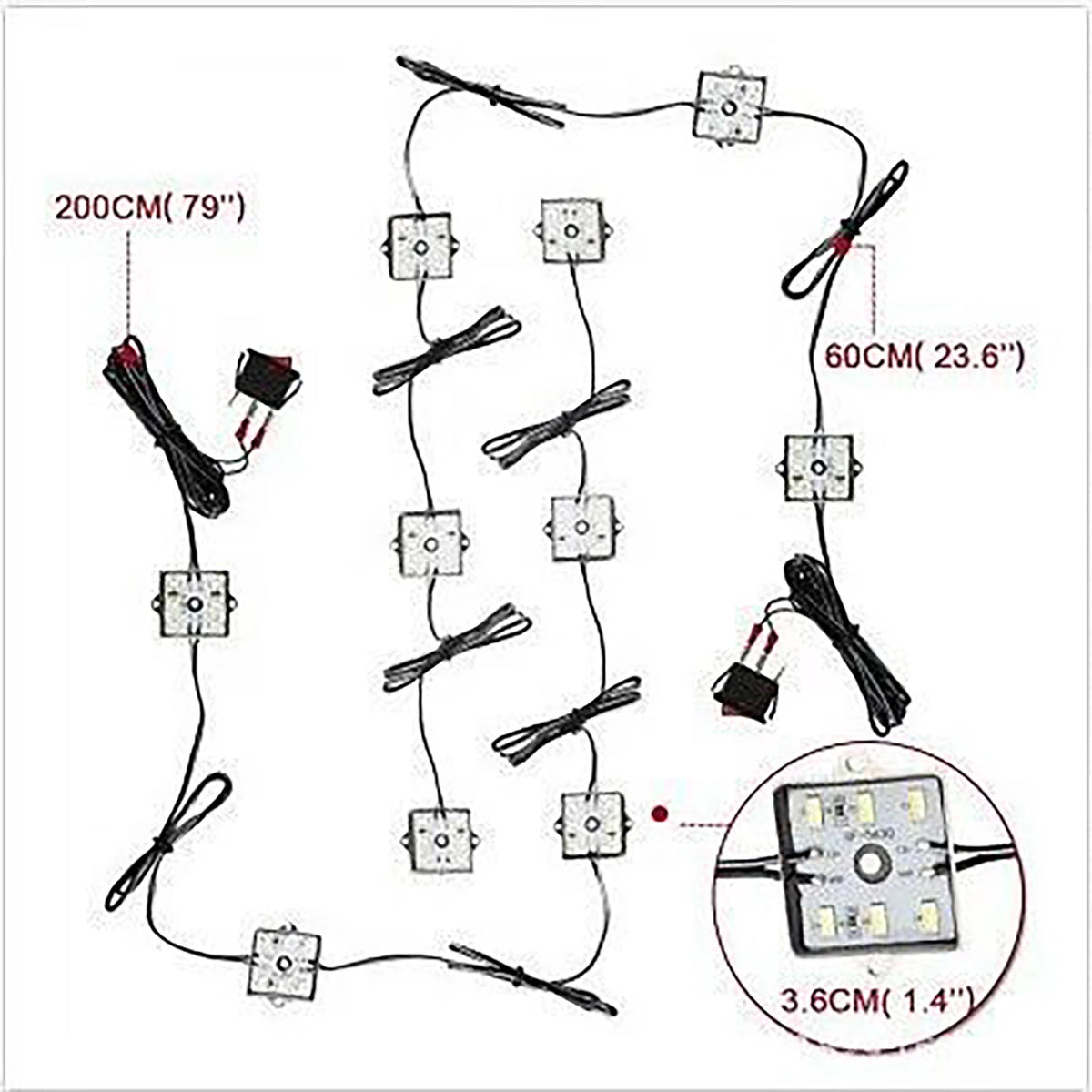For Rv 2M Pickup Truck Bed Ambient Lighting 12V 6000K 10PCS