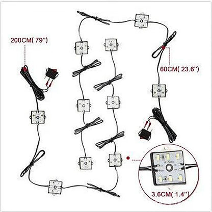 For Rv 2M Pickup Truck Bed Ambient Lighting 12V 6000K 10PCS