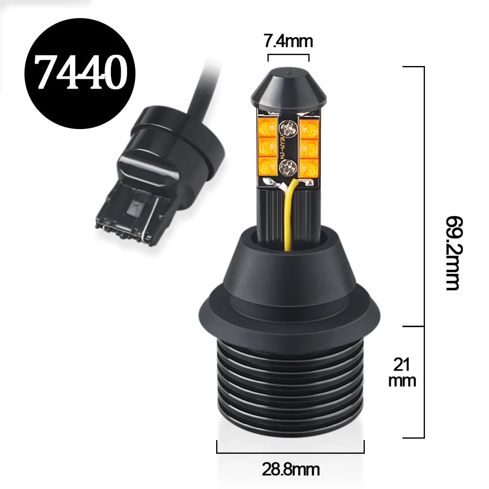 2PCS Drl Turn Signal In Canbus No Error two-color
