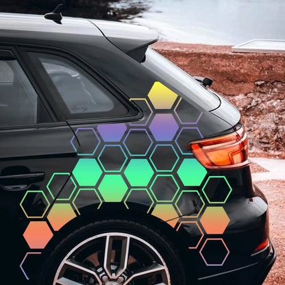 10PCS Hollow Solid Honeycomb Stickers Sport Side Door Whole