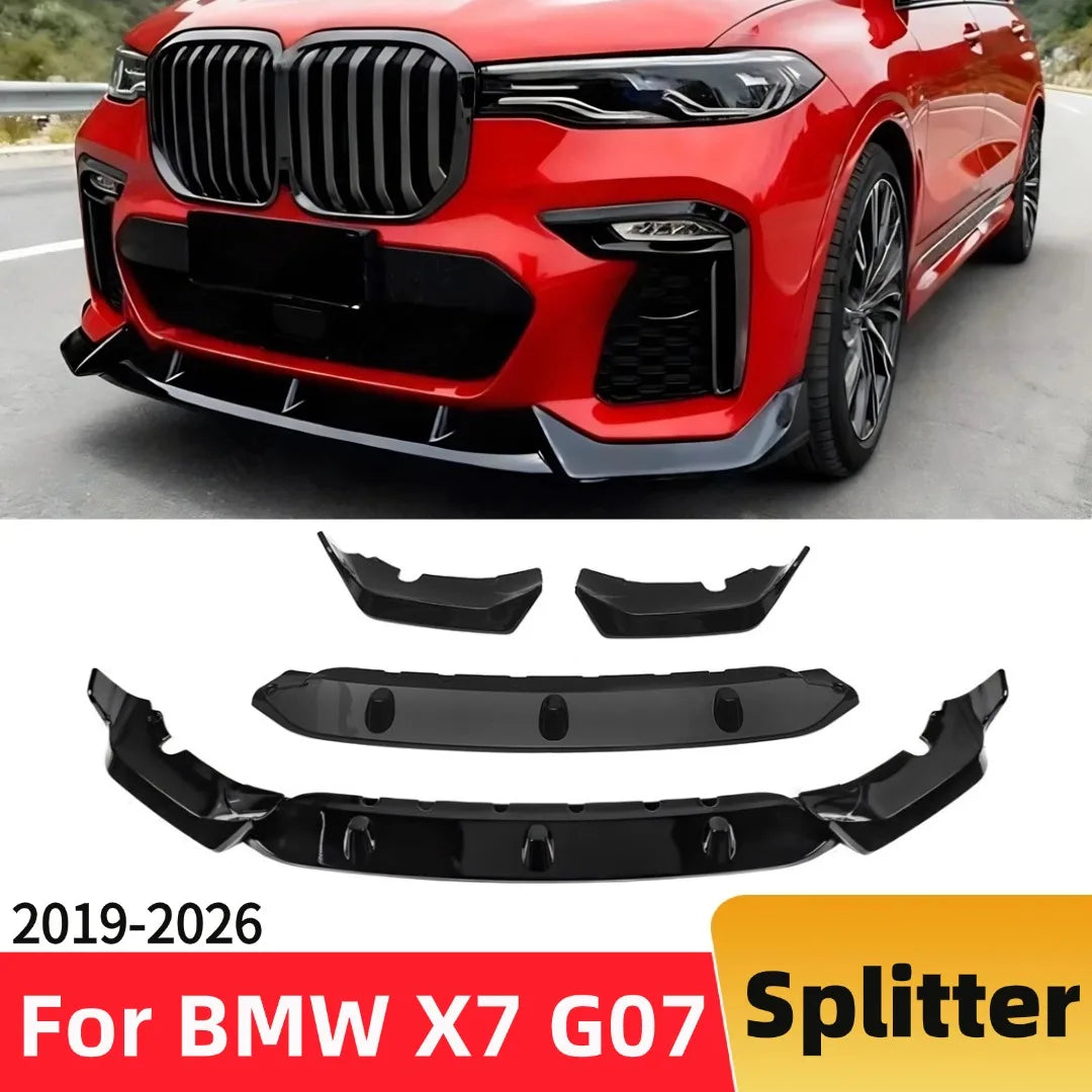 For BMW X7 G07 M Sport 2019-2026 Front Bumper Lip Chin Splitter