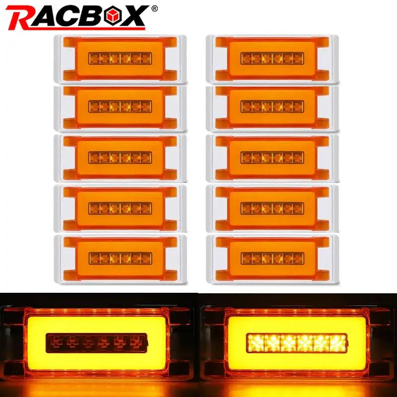 10PCS Inch Square Side Marker Yellow Turn Signal Rear