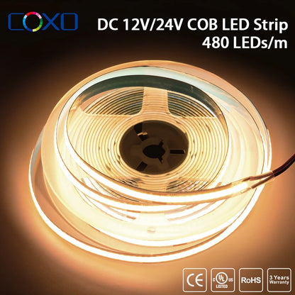 Ul Listed Cob Strip 320 480 Leds M 16.4ft