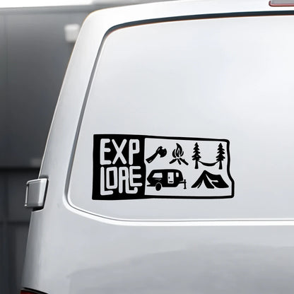 Explore Rv Camping Life Outdoor SUV Glass Sticker Pickup