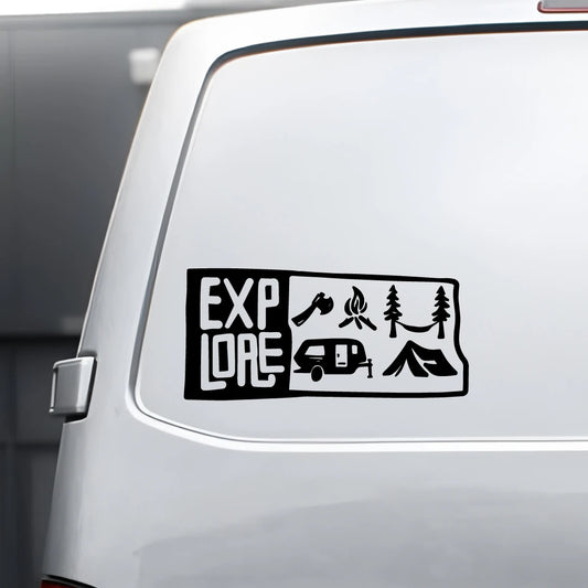 Explore Rv Camping Life Outdoor SUV Glass Sticker Pickup