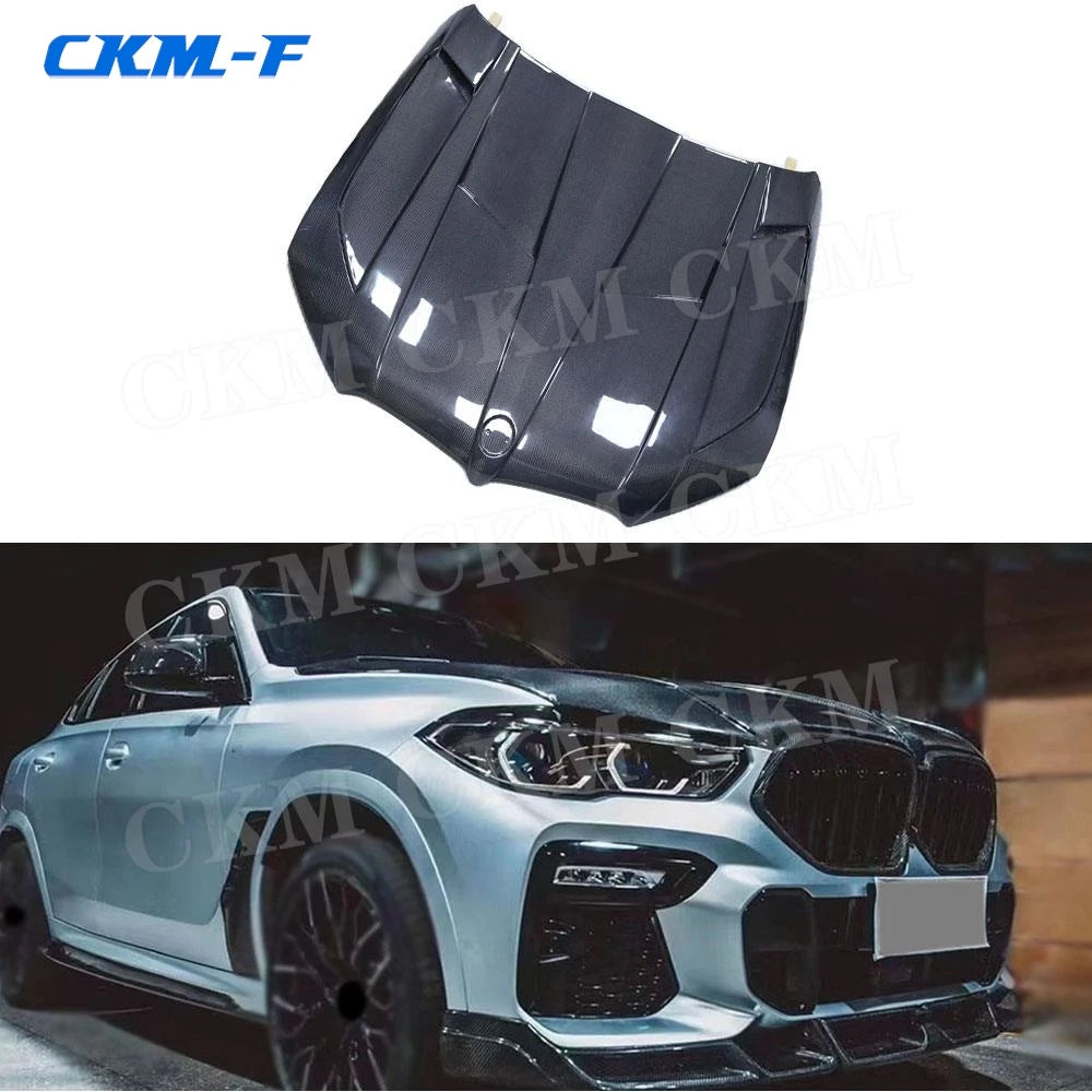 For BMW X6 G06 2020+ Frp Carbon Fiber Front Bumper Engine Hood