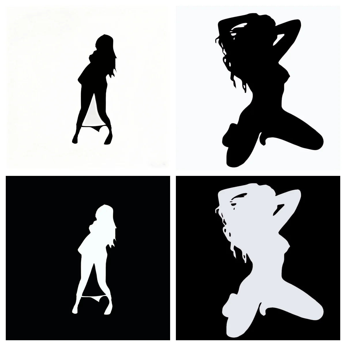 Sexy Girl Kneeling Standing Pose Body Sticker Decal Waterproof
