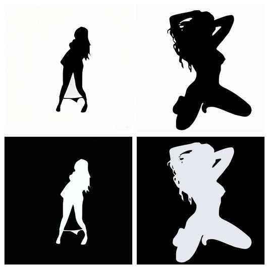 Sexy Girl Kneeling Standing Pose Body Sticker Decal Waterproof