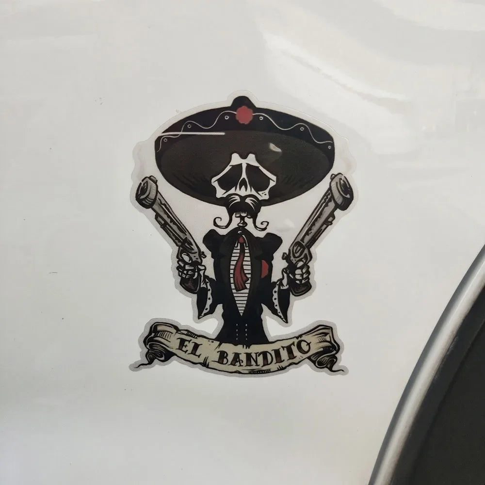 El Bandito Skull Sticker Decal Pvc 10CM 12.7cm