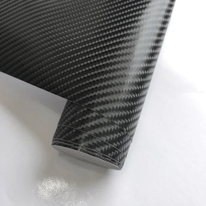 3D Carbon Fiber Black Vinyl Wrap Motorcycle Adhesive Pvc