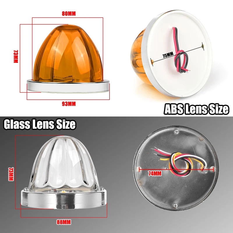 ABS Glass Lens Watermelon Single Dual Color Side Marker