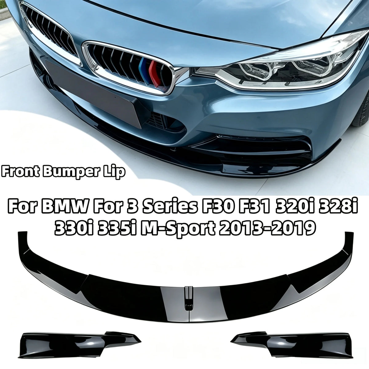 For BMW 3 Series F30 F31 4PCS Front Bumper Lip Body Kit Spoiler