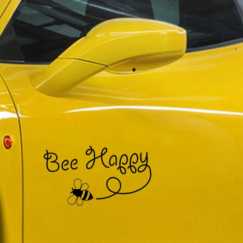 Lykx Bee Happy Design Art Sticker Inspirational Automobiles