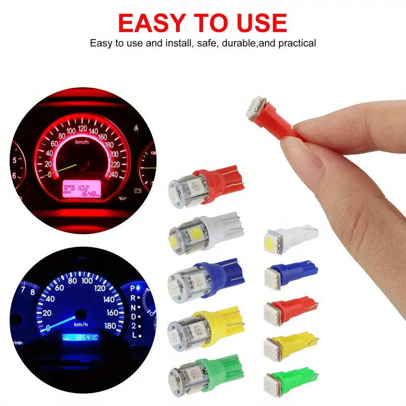 70PCS t5+t10 5050 Smd Instrument Panel Cluster Dash Indicator