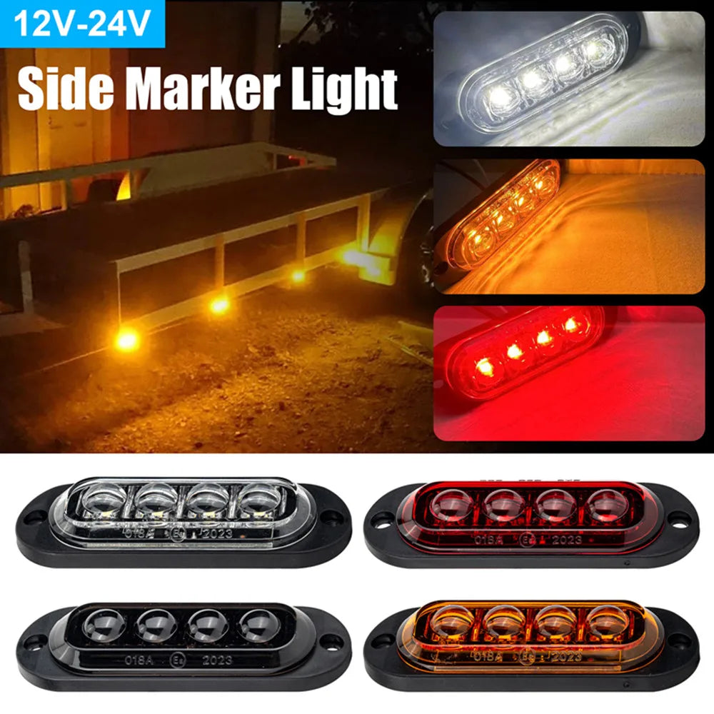 For Trailer Caravan Side Clearance Marker 4PCS Side Marker 12V