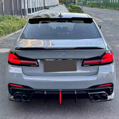 For BMW 5 Series G30 G38 Vten Glossy Black Rear Diffuser W