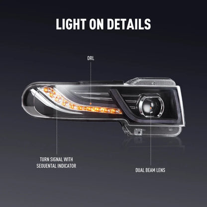 For Toyota Fj Cruiser 2007-2022 LED 2PCS Head Headlight Daytime
