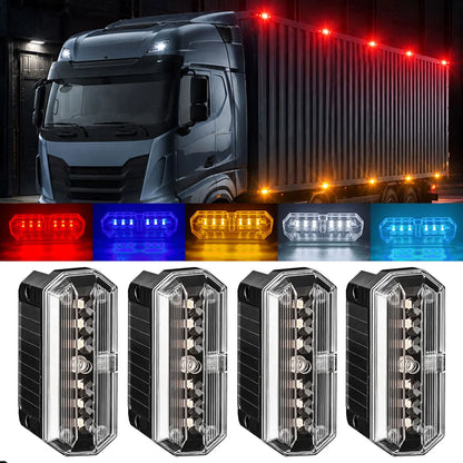 1PC Solar Emergency Warning Side Marker Indicator 6LED anti-rear