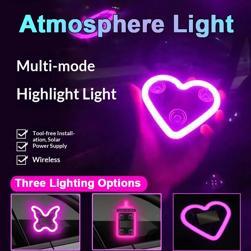 Suitable Solar heart-shaped Butterfly Bottle Triangle Window