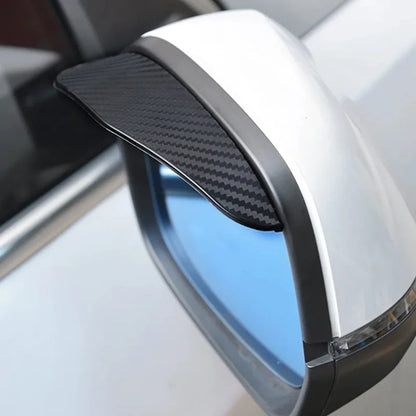 4PCS Rearview Mirror Rain Eyebrow Carbon Fiber Sun Visor