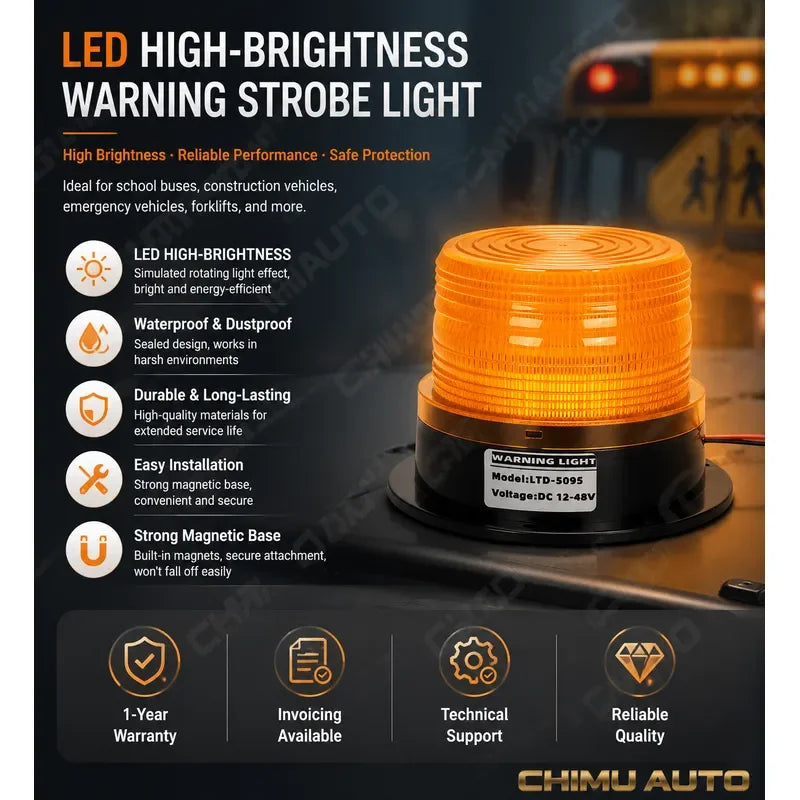 For School Bus Chimu lte-5095 Magnetic Warning Rotating Yellow