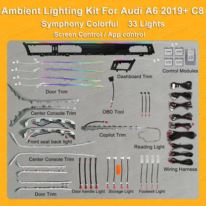 For Audi A6 A7 C8 2019+ Upgrade Ambient Lighting Interior