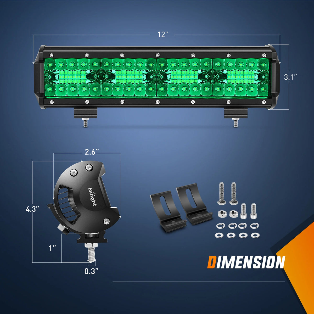 For Utv ATV Nilight Pods Bar 6.5 12 Inch 60W 120W 240W