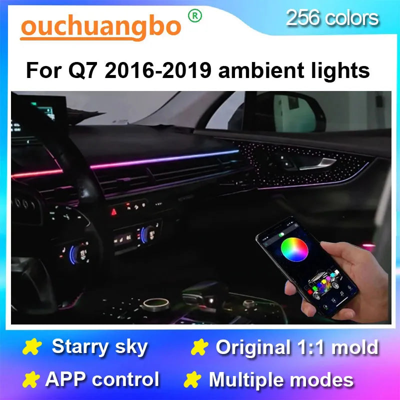 For Q7 2016-2019 Atmosphere Lamp Backlight Ouchuangbo Ambient