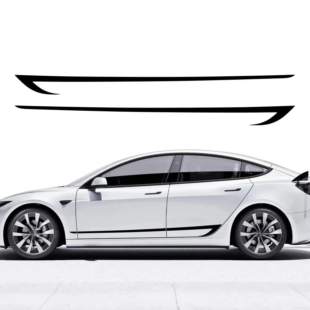 For Tesla Model 3 Waterproof Vinyl Door Side Stickers Kit Film
