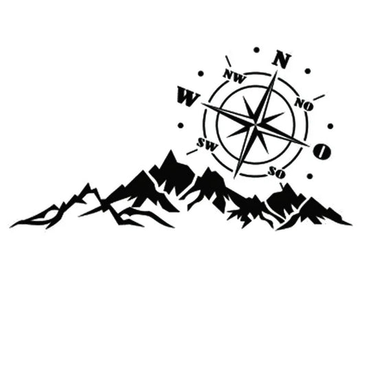 Personality Sticker Compass Navigate Mountain Offroad Pvc Decal