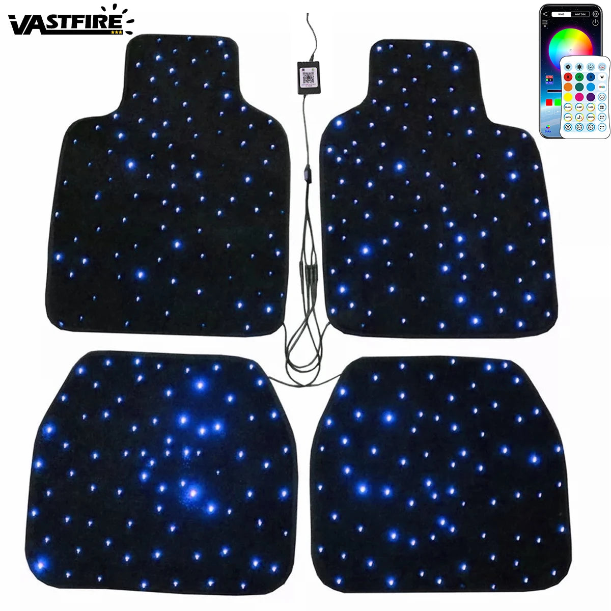 Starlight Floor Mats APP Control Design anti-slip Black Carpet
