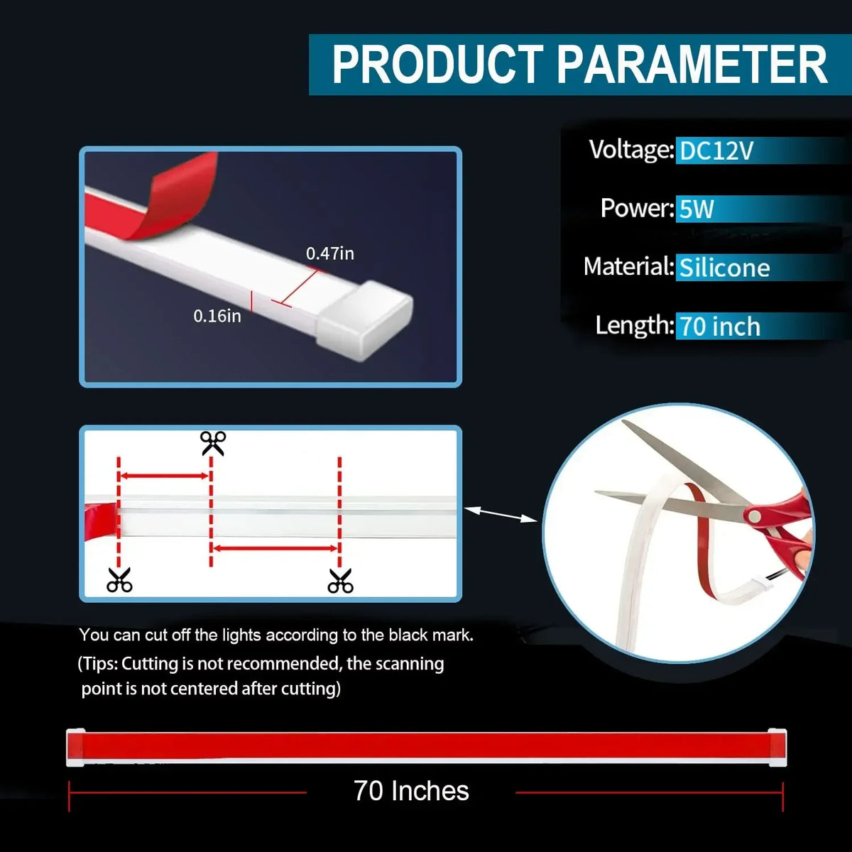 Dynamic Hood Strip Scan Starting Flexible Drl Daytime Running