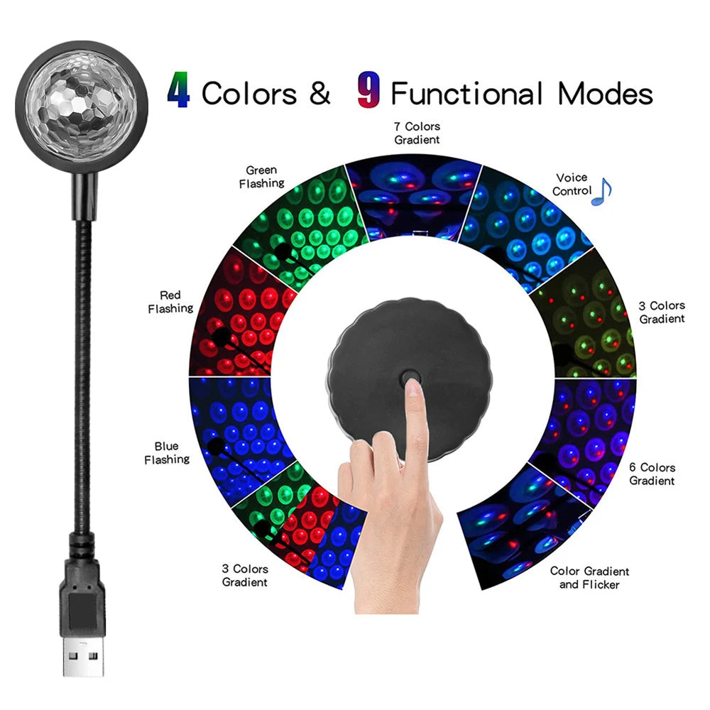 Dj Lighting Sound Party USB Voice Control Disco Ball